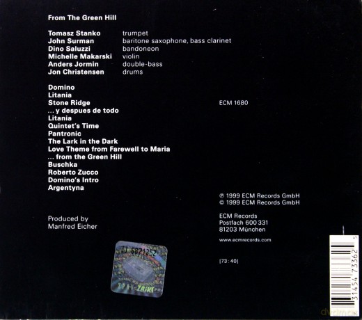 Tomasz Stańko: From The Green Hill [CD]