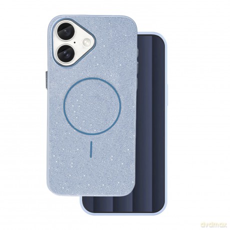 Nakładka Glitter Thin Mag do iPhone 16e niebieska