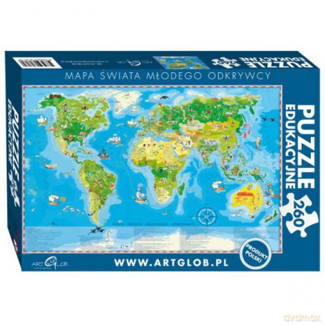 Artglob 260 El. Mapa Świata Młodego [PUZZLE]