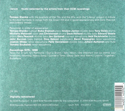 Tomasz Stańko: Rarum Selected Recordings [CD]