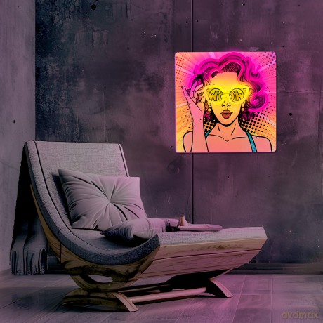 Neon ART LED POWER WOMAN żółto fioletowy FLA02 Forever Light