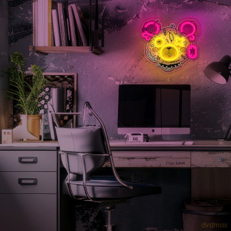 Neon ART LED PUNK MIŚ róż-żółty FLA01 Forever Light