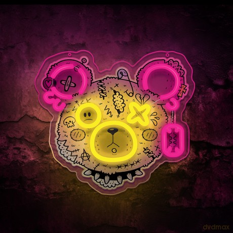 Neon ART LED PUNK MIŚ róż-żółty FLA01 Forever Light