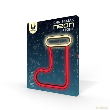 Neon LED CHRISTMAS SKARPETA biała czerwona FLNE23 Forever Light