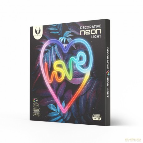 Neon LED RGB LOVE W SERCU FLRN02 + pilot Forever Light