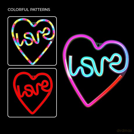 Neon LED RGB LOVE W SERCU FLRN02 + pilot Forever Light
