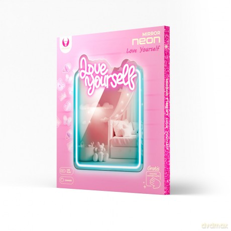 Neon MIRROR LED LOVE YOURSELF błękit róż FMNE01 Forever Light