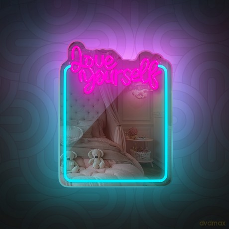 Neon MIRROR LED LOVE YOURSELF błękit róż FMNE01 Forever Light