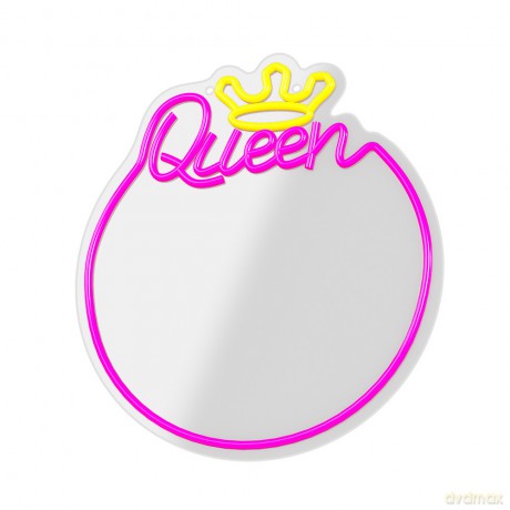 Neon MIRROR LED QUEEN ciepły biały róż FMNE04 Forever Light