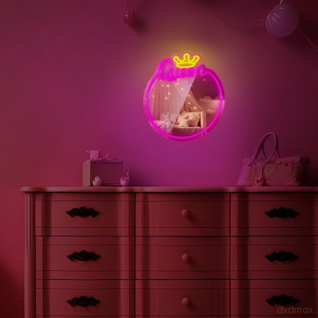 Neon MIRROR LED QUEEN ciepły biały róż FMNE04 Forever Light