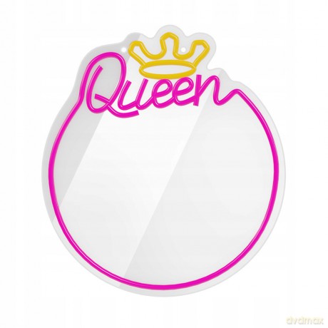 Neon MIRROR LED QUEEN ciepły biały róż FMNE04 Forever Light