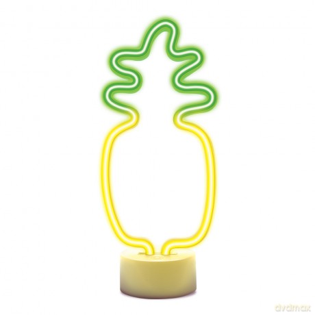 Neon na podstawce LED ANANAS pomarańczowo zielony USB-C FSC-12 Forever Light