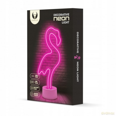 Neon na podstawce LED FLAMING różowy USB-C FSC-11 Forever Light