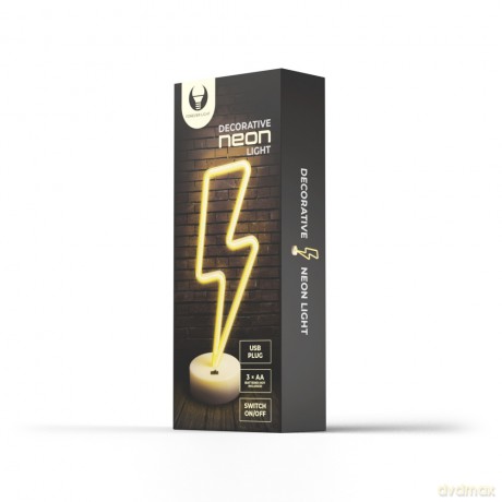 Neon na podstawce LED PIORUN biały FSNE03 Forever Light