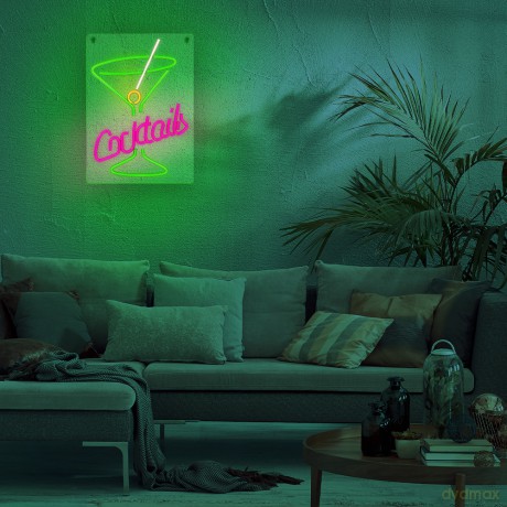 Neon PLEXI LED COCKTAILS róż zielony FPNE02X Forever Light