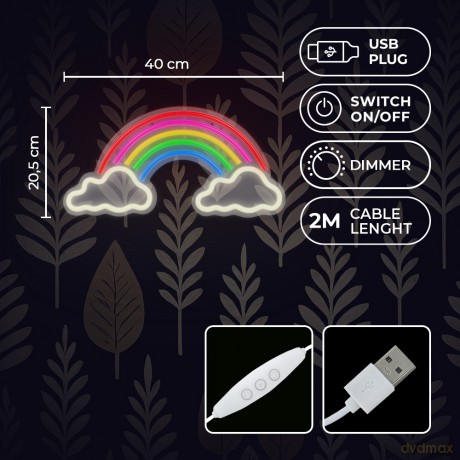 Neon PLEXI LED TĘCZA W CHMURACH multikolor FPNE32 Forever Light