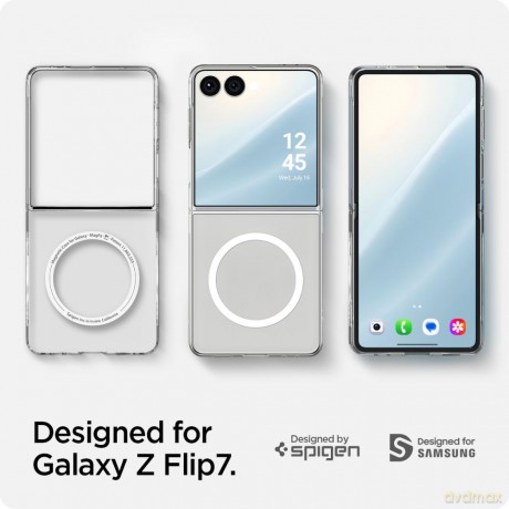 Spigen nakładka AirSkin do Samsung Galaxy Z Flip 7 przezroczysta biała
