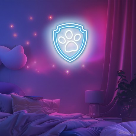 Wiszący neon LED na plexi Psi Patrol - Łapa OW-130246