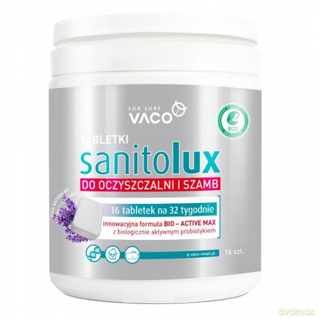 ECO Sanitolux - Bioaktywator do oczyszczalni i szamb w tabletkach (na 32 tyg) - 16 szt.