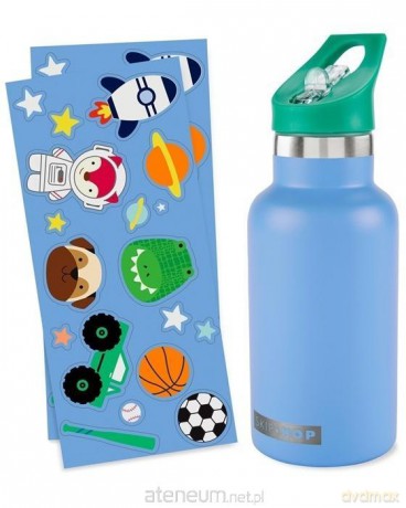 Butelka termiczna z naklejkami 380ml niebieska