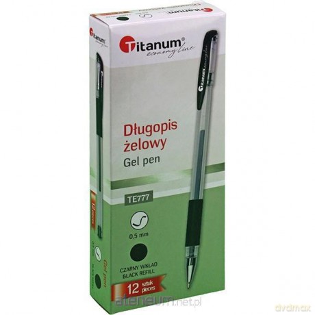 Długopis żelowy 0,5mm czarny (12szt)