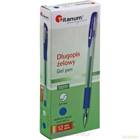 Długopis żelowy 0,5mm niebieski (12szt)