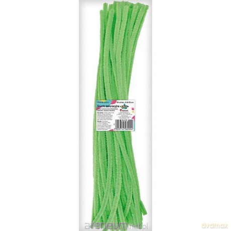 Druciki dekoracyjne 0,6x30cm fluo zielone 50szt