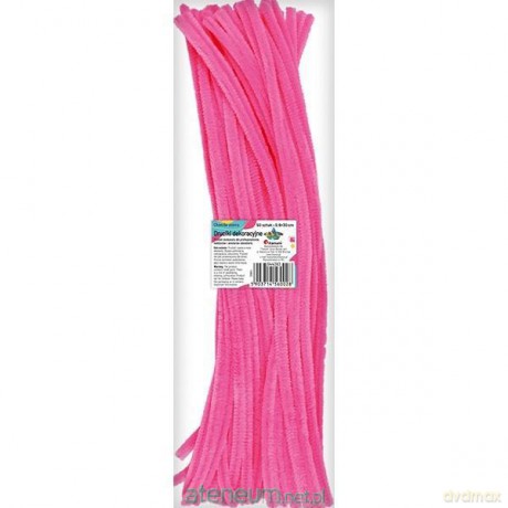Druciki dekoracyjne 0,6x30cm fluoróżowe 50szt