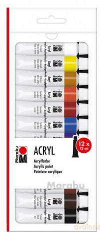 Farby akrylowe 12ml 12 kolorów
