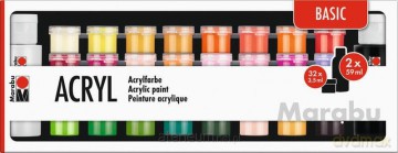 Farby akrylowe Basic 32x3,5ml, 2x59ml