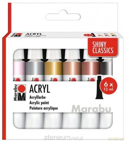 Farby akrylowe Shiny Classics 12ml 6 kolorów
