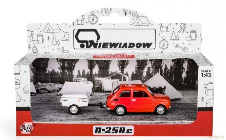 Fiat 126p + przyczepa Niewiadów Krótka czerwony