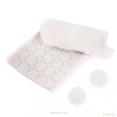 Futerkowe pompony na taśmie białe 3cm 50szt