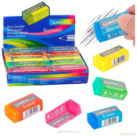 Gumka do mazania kolorowa 6cm (20szt)