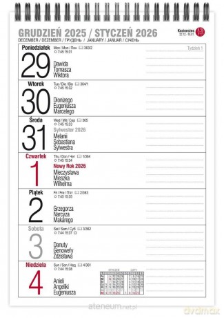 Kalendarz 2026 A5 biurkowy tygodniowy MIX [KALENDARZ]