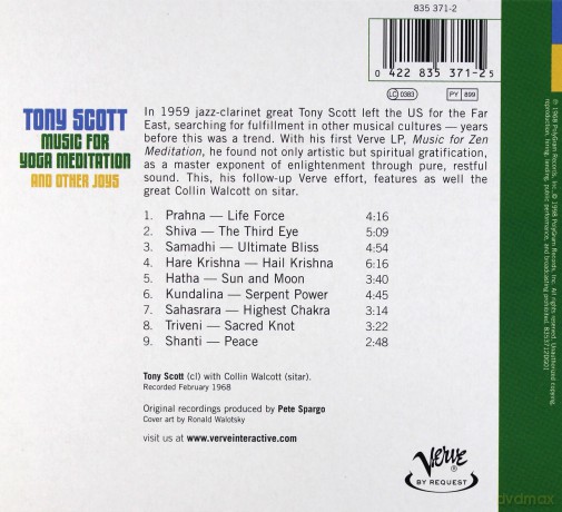 Tony Scott: Music For Yoga Meditationand [CD]
