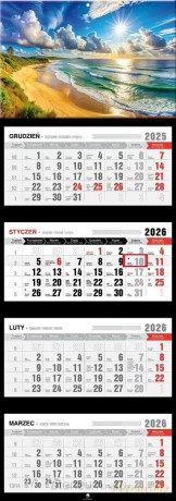 Kalendarz 2026 czterodzielny premium plaża [KALENDARZ]