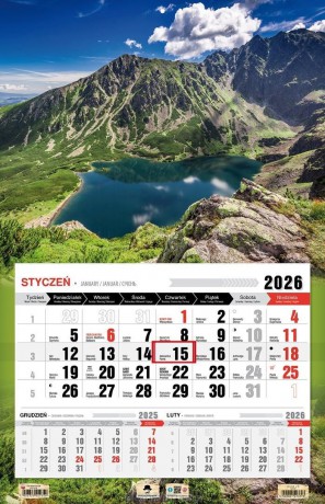 Kalendarz 2026 jednodzielny 3XL Tatry [KALENDARZ]