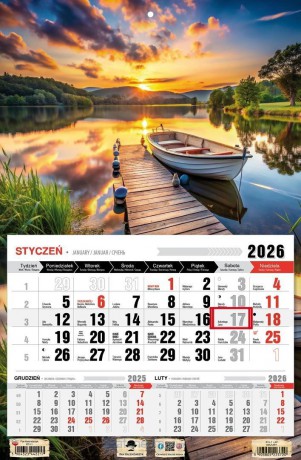Kalendarz 2026 jednodzielny mazury [KALENDARZ]