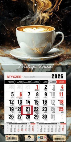 Kalendarz 2026 jednodzielny mini caffe latte [KALENDARZ]