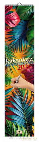 Kalendarz 2026 paskowy wąski do notowania [KALENDARZ]
