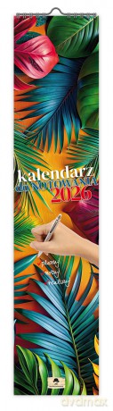 Kalendarz 2026 paskowy wąski do notowania [KALENDARZ]
