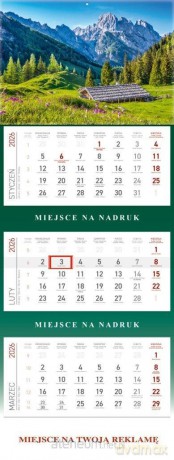 Kalendarz 2026 ścienny trójdzielny Góry [KALENDARZ]