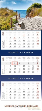 Kalendarz 2026 ścienny trójdzielny Morze [KALENDARZ]