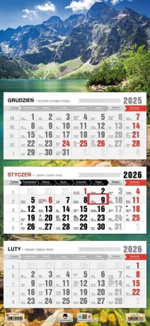 Kalendarz 2026 trójdzielny płaska główka morskie [KALENDARZ]