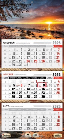 Kalendarz 2026 trójdzielny płaska główka orłowo [KALENDARZ]