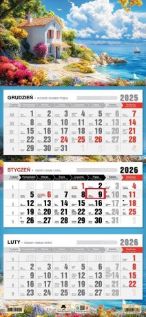 Kalendarz 2026 trójdzielny płaska główka romantico [KALENDARZ]