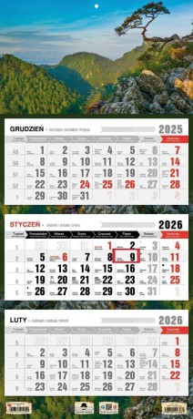 Kalendarz 2026 trójdzielny płaska główka Sokolnica [KALENDARZ]