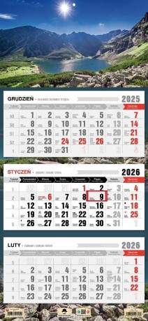 Kalendarz 2026 trójdzielny płaska główka staw [KALENDARZ]