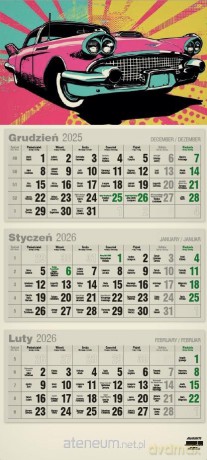 Kalendarz 2026 trójdzielny płaski eko MIX [KALENDARZ]
